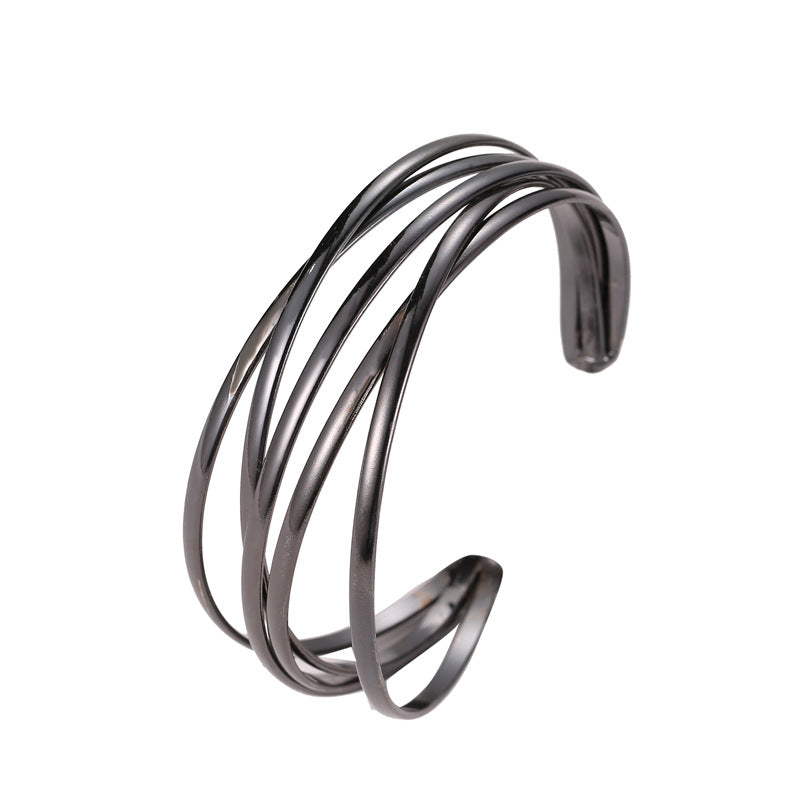 Wholesale multi-layer bracelet set alloy geometric stacked bracelet set